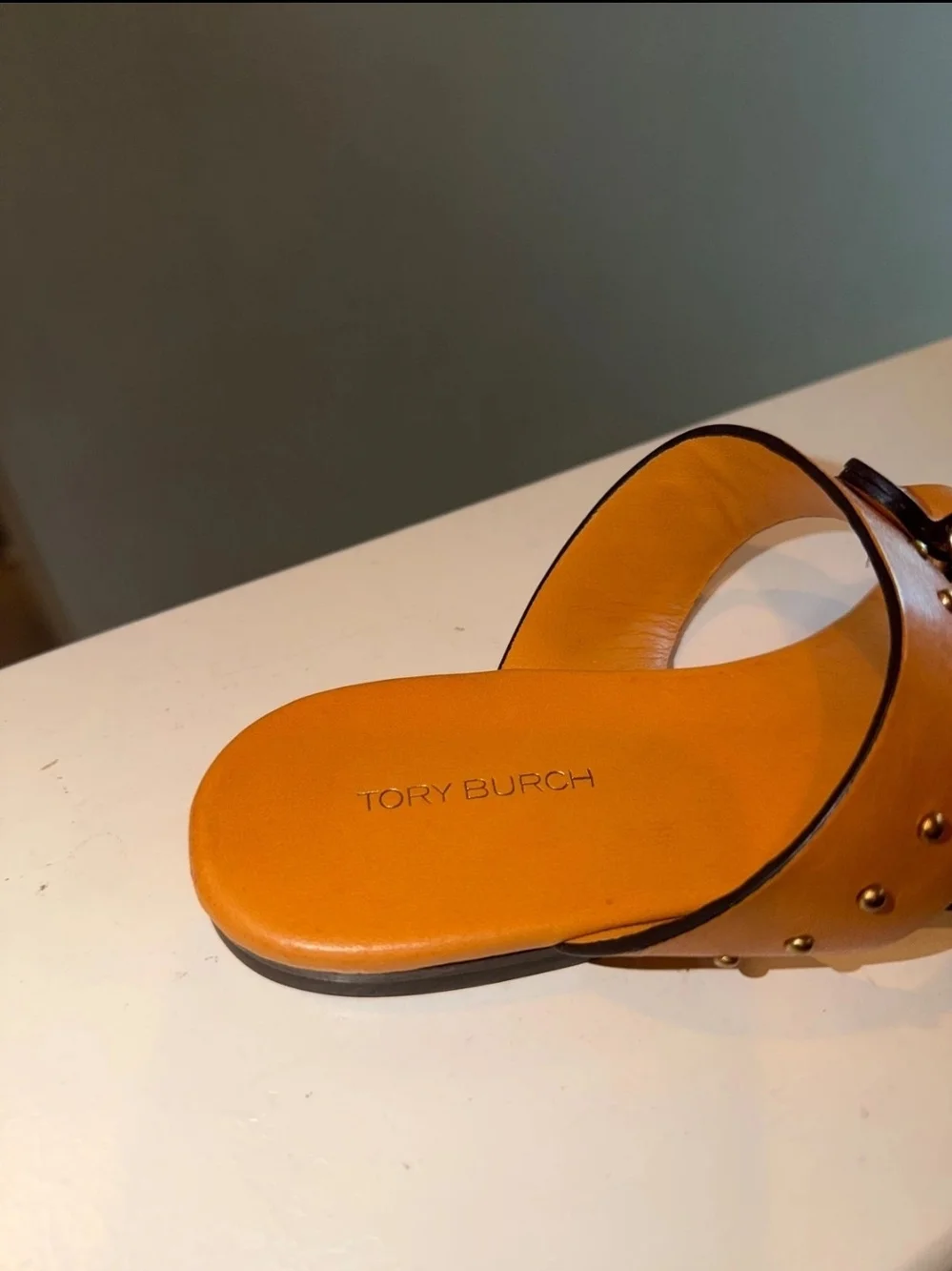 Tory Burch Vintage Plaque Sandals in the bright 